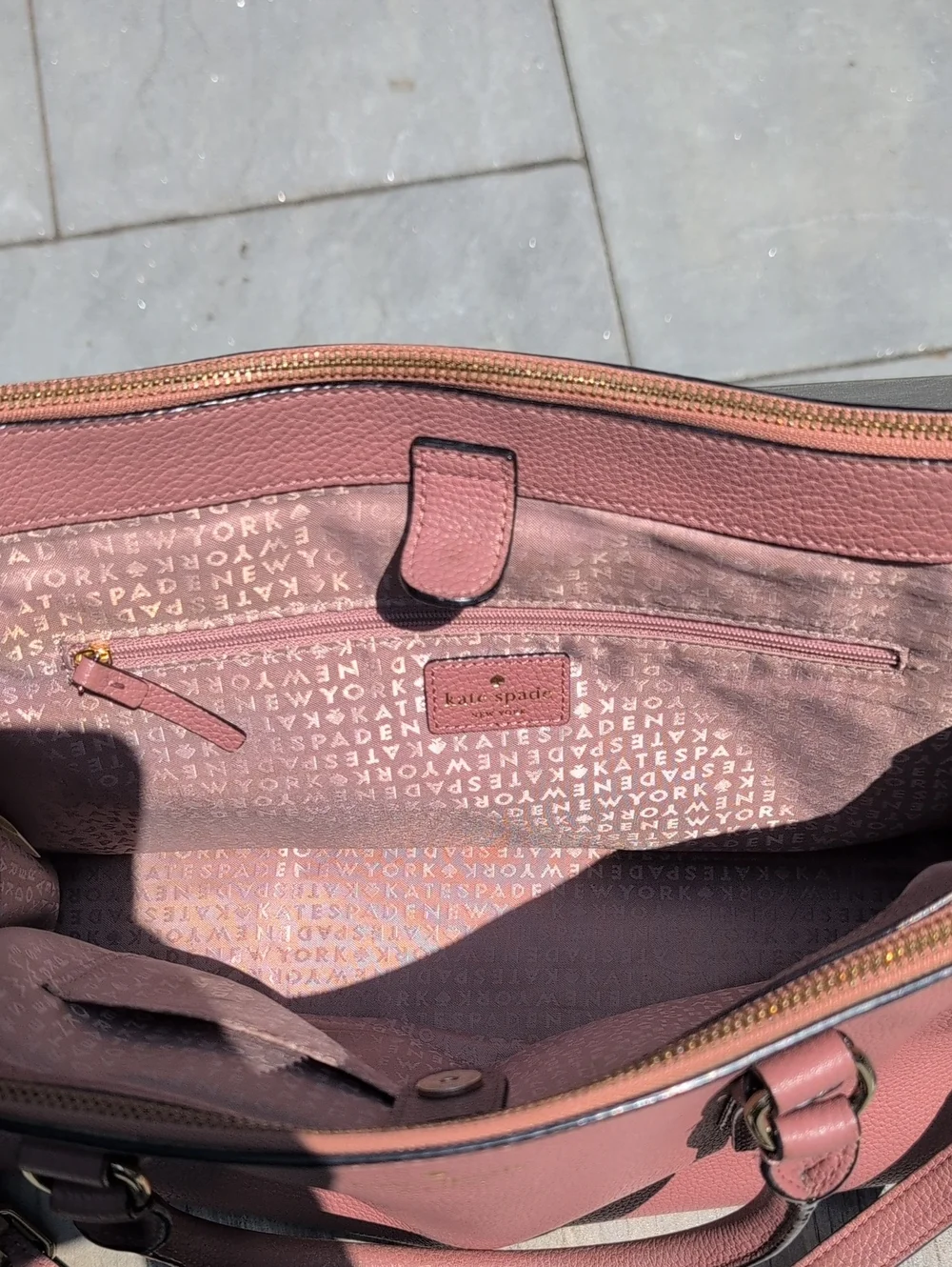 kate spade Mulberry Stree Rose Pink Pebbled Leather Satchel with Removable Strap